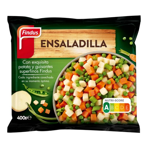 FINDUS Ensaladilla de patata, zanahoria, judía verde redonda y guisantes FINDUS 400 g.