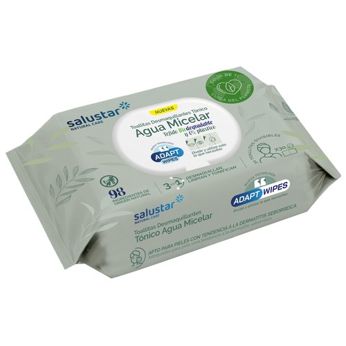 SALUSTAR Toallitas desmaquillantes biodegradables, con tónico y agua micelar SALUSTAR 30 uds.