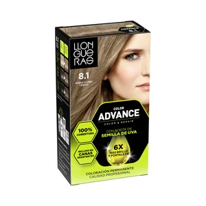 LLONGUERAS Color advance tono 8.1 rubio claro ceniza Coloración capilar permanente (tinte de pelo).