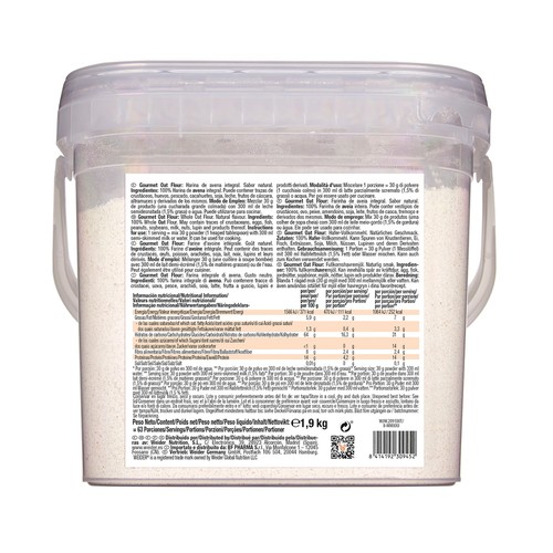 WEIDER Harina de avena integral 1,9 kg.