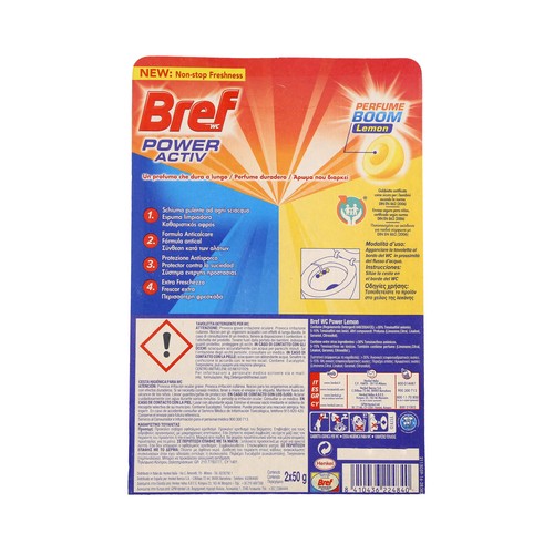 BREF Colgador WC Power Active Limón Duplo BREF 2 uds. x 50 g.