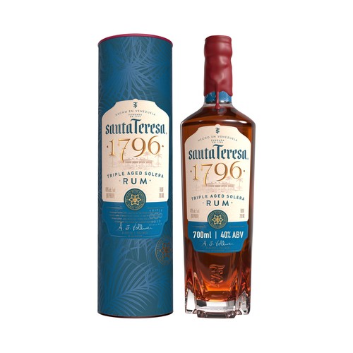 SANTA TERESA 1796 Ron de solera con triple envejecimiento, elaborado en Venezuela botella 70 cl.