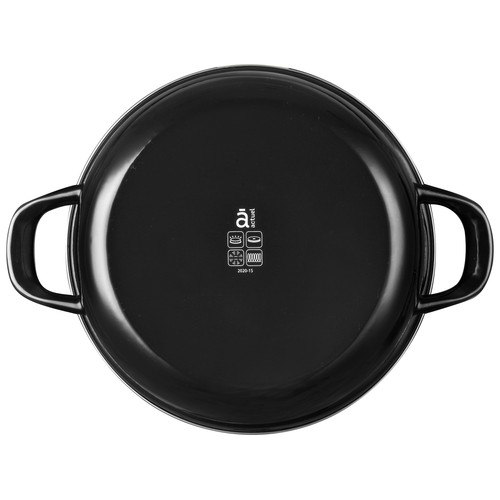 Cacerola freidora de acero esmaltado apta para inducción con cestillo, asas y tapa de vidrio, 26 cm. ACTUEL.