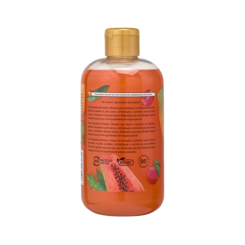 NATURAL HONEY Good feelings tropical desire Gel para ducha o baño con aroma a papaya y litchy 500 ml.