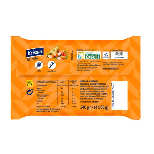 Barritas de surimi KRISSIA 16 uds. 240 g,