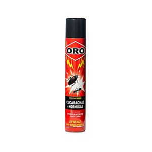 ORO Spray para matar cucarachas y hormigas, permanente ORO 750 ml.