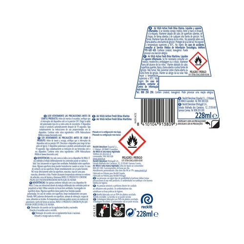 AIR WICK Recambio de ambientador automático brisa marina AIR WICK Active Fresh 228 ml.