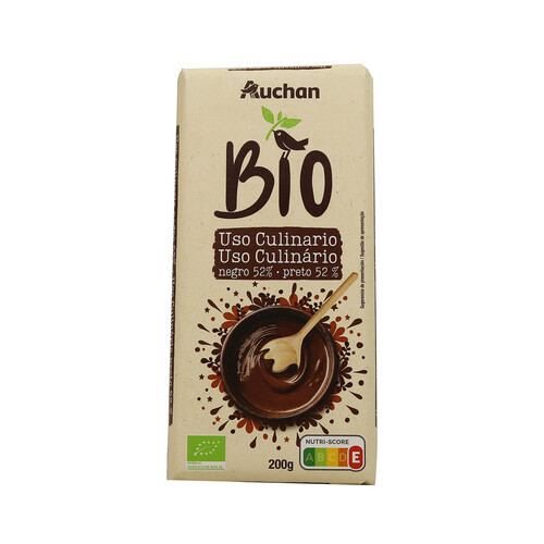 ALCAMPO ECOLÓGICO Chocolate negro ecológico uso culinario, 52 % cacao ALCAMPO ECOLÓGICO 200 g.