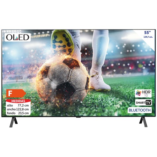 Televisión 139 cm (55") OLED LG 55A26 4K, HDR 10 PRO, SMART TV, WIFI, BLUETOOTH, TDT T2, USB reproductor y grabador, 3HDMI, 50HZ.
