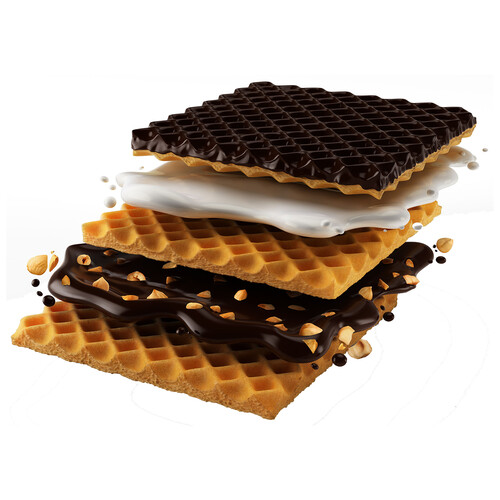 KNOPPERS Galletas barquillos relleno con crema de leche y praliné cubierto de chocolate KNOPPERS 3 uds. 75 g.