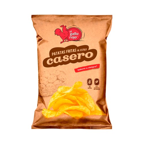 EL GALLO ROJO Patatas fritas al estilo casero EL GALLO ROJO bolsa de 175 g.