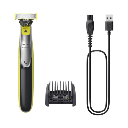 PHILIPS Oneblade 360_cara Maquinilla que recorta, perfila y afeita cualquier longitud de barba.