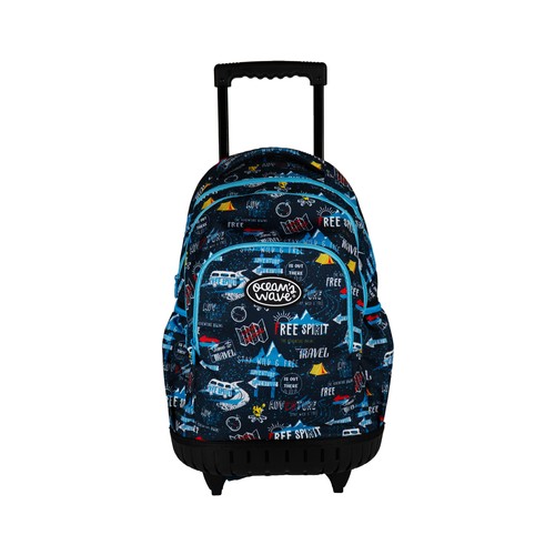 Mochila juvenil con ruedas, carro reforzado, surtido de diseños y colores, OCEAN"S WAVE.