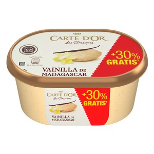 Carte D"or Tarrina de Helado de Vainilla 100% Natural de Madagascar 1.3 L. 1300 ML