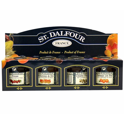 ST.DALFOUR Mermeladas variadas (fresa, melocotón, ciruela y naranja) 4 uds. 28 g.