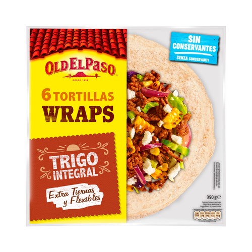 OLD EL PASO Tortillas de trigo integral ideal para fajitas 350 g.