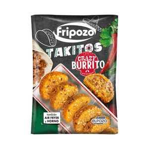 Imagen de FRIPOZO Crazy burrito Takitos congelados rellenos de vacuno, cerdo y queso 250 g.