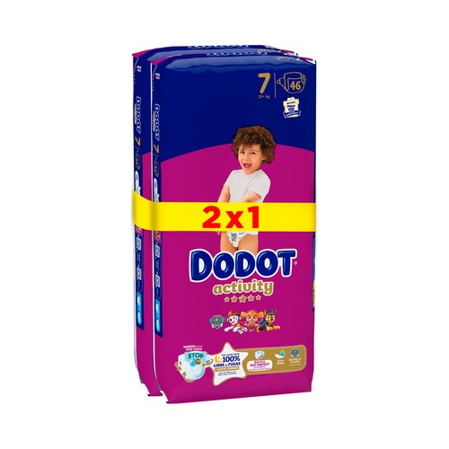DODOT Activity Pañales talla 7 (+ 15 kg) 2 x 46 uds.