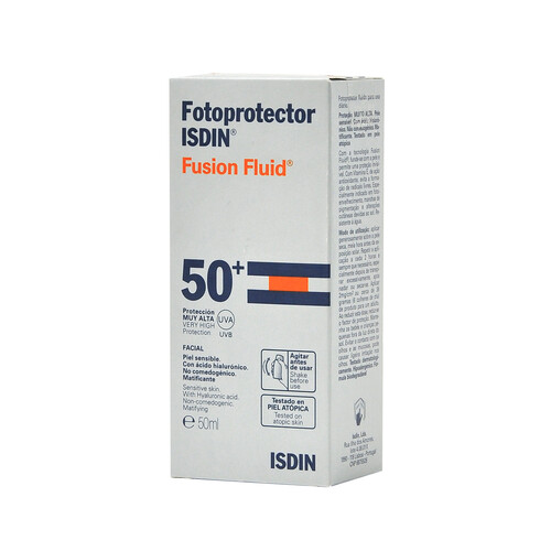ISDIN Protector solar especial para pieles sensibles y con factor de protección 50+ (muy alto) ISDIN Fusion fluid 50 ml.