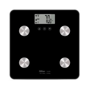 Báscula electrónica QILIVE de color negro, con base de