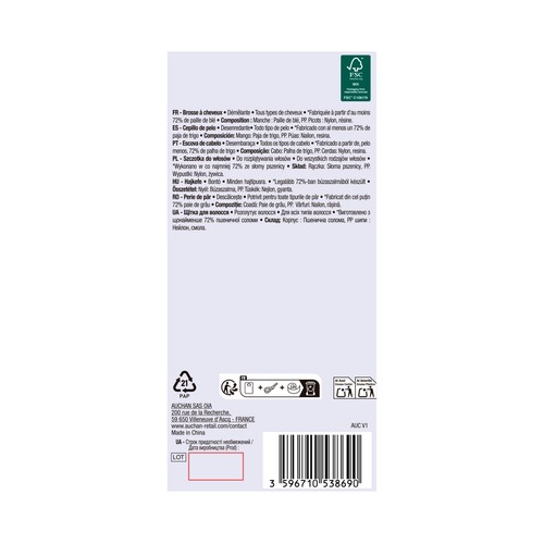 COSMIA Cepillo desenredante de fibra de trigo (70%).