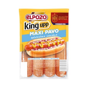 Maxi pavo king upp Salchichas cocidas de pavo sabor ahumado 330 g.