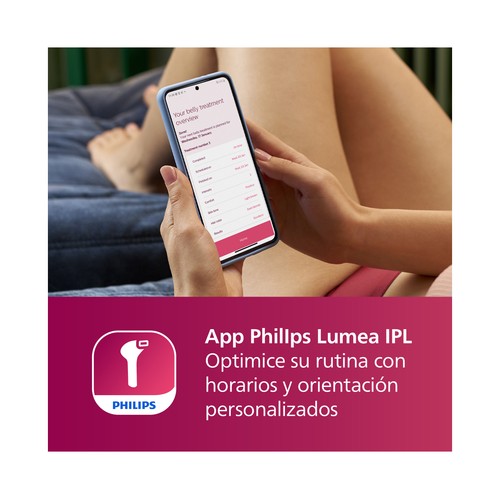 Depiladora luz pulsada IPL PHILIPS LUMEA BRI920/00, uso corporal, deslizamiento y flash, 5 niveles, sensor tono de piel..
