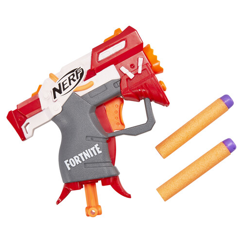 Pistola Nerf del videojuego Fortnite, incluye dos dardos, NERF