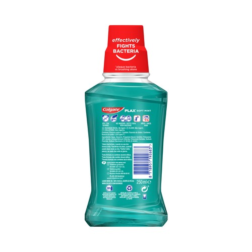 COLGATE Plax Enjuague bucal de uso diaro sin alcohol y con CPC, 250 ml.