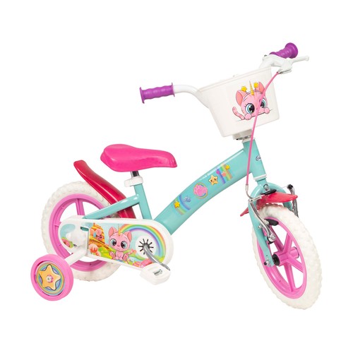 Bicicleta infantil de 12" diseño Gaticornio con cesta, DEPORTES.