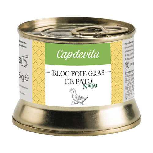 CAPDEVILLA Bloc de foie gras de pato CAPVEVILLA Nº 9 135 g.