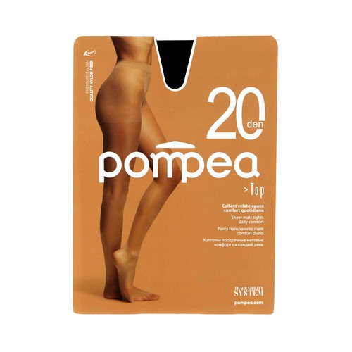 Panty transparente mate, 20den, POMPEA, color negro, talla M.