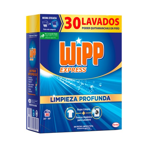 WIPP EXPRESS Detergente en polvo para una limpieza profunda 30 lavados