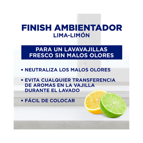 FINISH Ambientador para lavavajillas aroma limón y lima FINISH 1 ud.