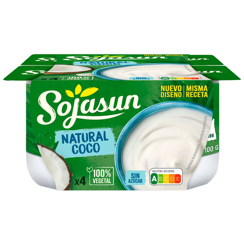 SOJASUN Especialidad de soja fermentada natural con coco SOJASUN 4 x 100 g.