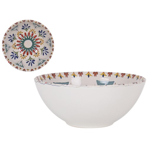 Bol de loza decorada diseño Coimbra acabado brillo, 16cm SANTA CLARA