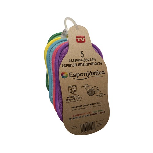Set de 5 esponjas reutilizables.