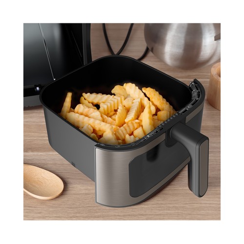 Freidora de aire BLACK & DECKER BXAF8001E, 8L, 1700W, 8 programas, termostato hasta 200ºC