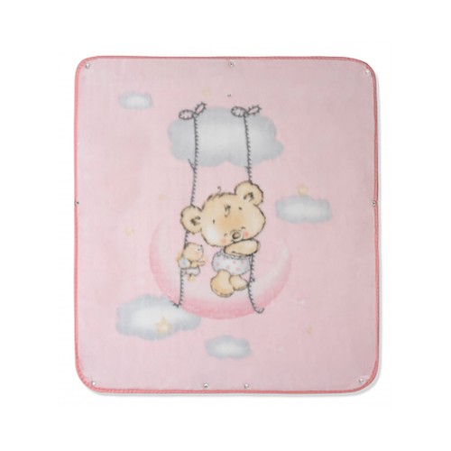 Manta para bebe babysac, color rosa, INTERBABY.