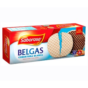 Galletas belgas con cobertura blanca 198 g.