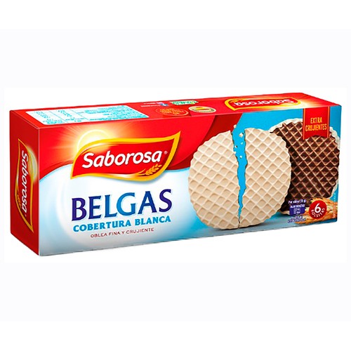 SABOROSA Galletas belgas con cobertura blanca 198 g.
