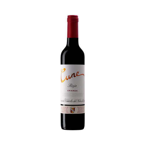Vino tinto crianza con denominación de origen calificada Rioja CUNE botella de 50 cl.