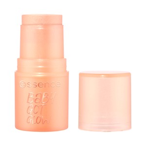 Imagen de ESSENCE Baby got glow tono 10 Golden aura, champán Maquillaje iluminador en barra, acabado luminoso.