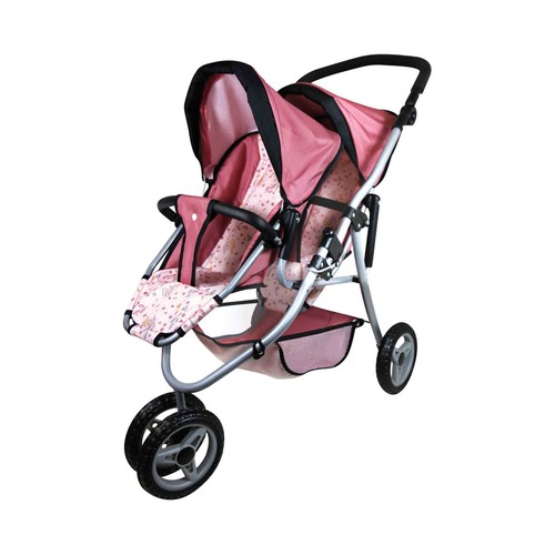 Carro De Gemelos 3 Ruedas (Muñeco 40 Cm) ONE TWO FUN ALCAMPO