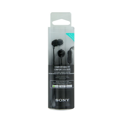 Auriculares tipo intrauditivo SONY MDREX15APB con micrófono, especial Smartphone, color negro.