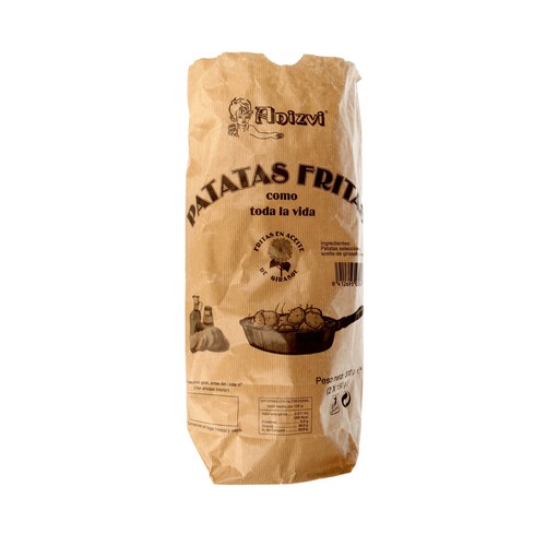 Patatas fritas artesanas en aceite girasol ANIZVI 300 g.