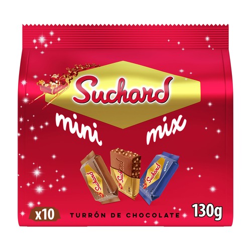 SUCHARD Turrón de chocolate crujiente mini surtido 130 g.