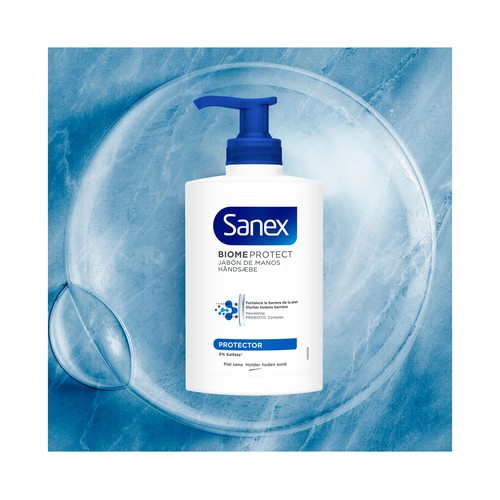 SANEX Biomeprotect Jabón de manos con textura crema, con Prebióticos y Probióticos 250 ml.