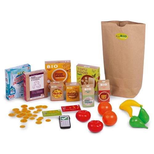 Supermercado Bio con sonidos ¡con menos plástico y más cartón! Contiene 20 Accesorios, 78x19x59,5 Cm, CHICOS