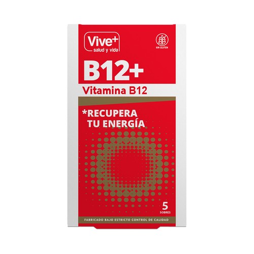 VIVE+ SALUD Y VIDA Vitamina B12  que ayuda a recupera la energía 5 sobres.